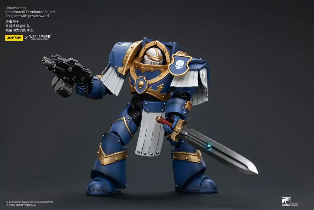 Warhammer The Horus Heresy 1/18 Ultramarines Cataphractii Terminator Squad Sergeant with Power Sword akciófigura 14 cm termékfotó