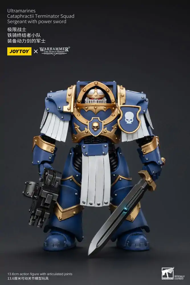 Warhammer The Horus Heresy 1/18 Ultramarines Cataphractii Terminator Squad Sergeant with Power Sword akciófigura 14 cm termékfotó