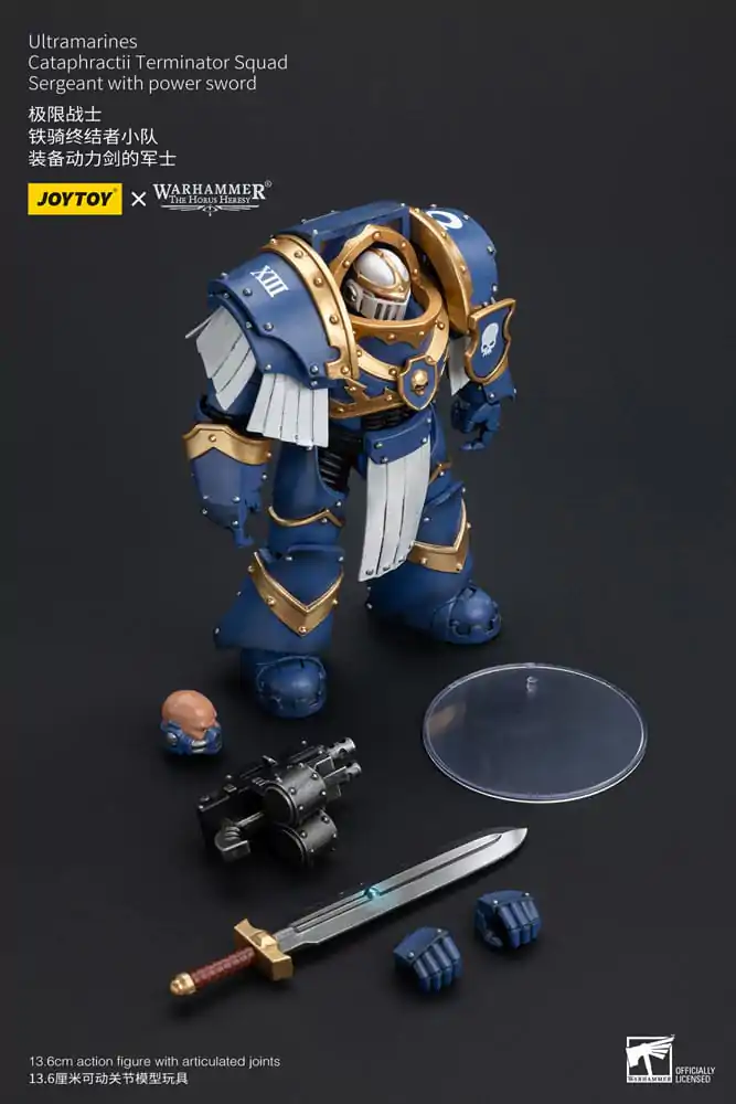 Warhammer The Horus Heresy 1/18 Ultramarines Cataphractii Terminator Squad Sergeant with Power Sword akciófigura 14 cm termékfotó