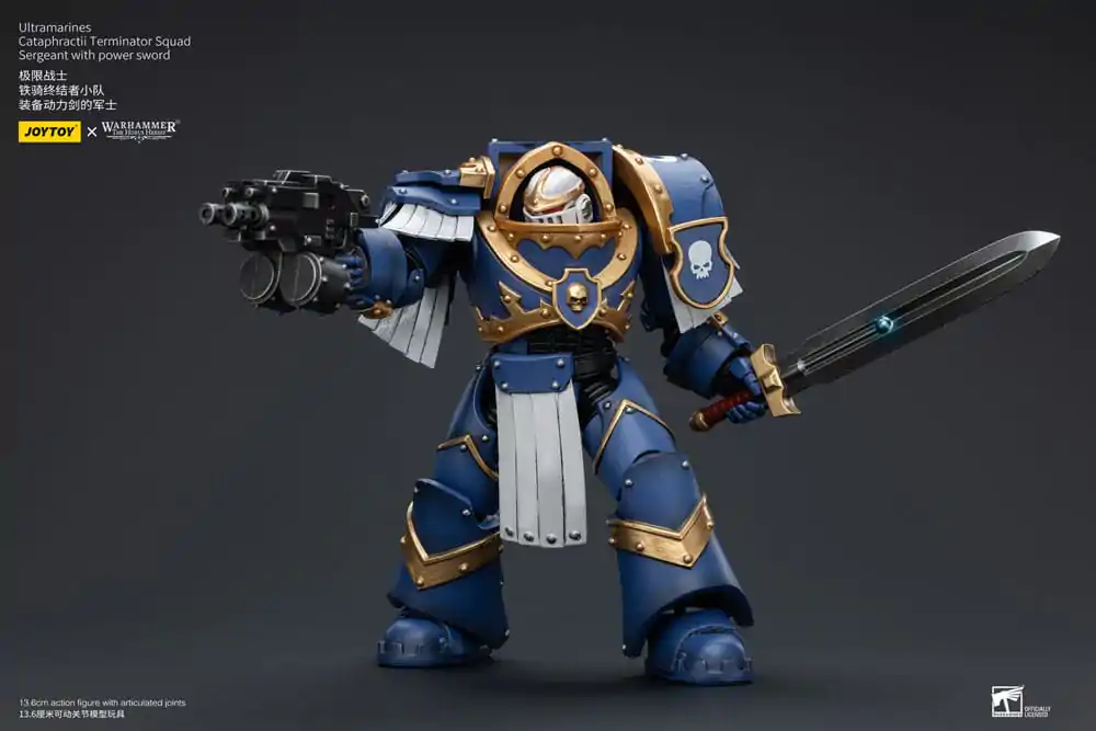 Warhammer The Horus Heresy 1/18 Ultramarines Cataphractii Terminator Squad Sergeant with Power Sword akciófigura 14 cm termékfotó