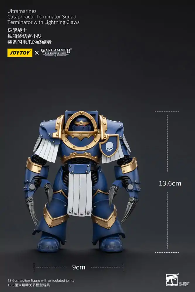 Warhammer The Horus Heresy 1/18 Ultramarines Cataphractii Terminator Squad Terminator Lightning Claws akciófigura 14 cm termékfotó