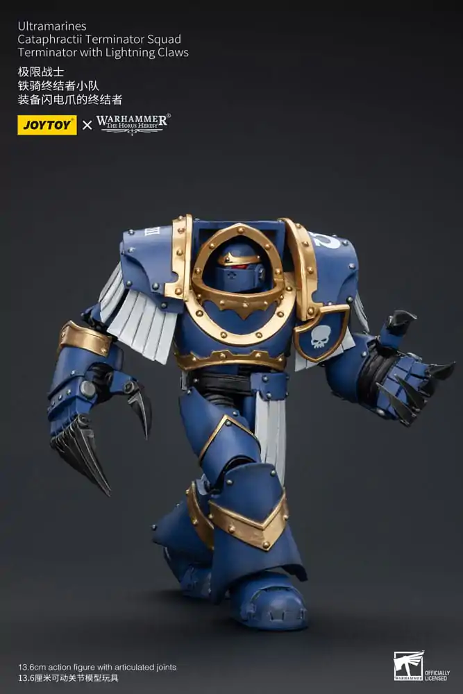 Warhammer The Horus Heresy 1/18 Ultramarines Cataphractii Terminator Squad Terminator Lightning Claws akciófigura 14 cm termékfotó