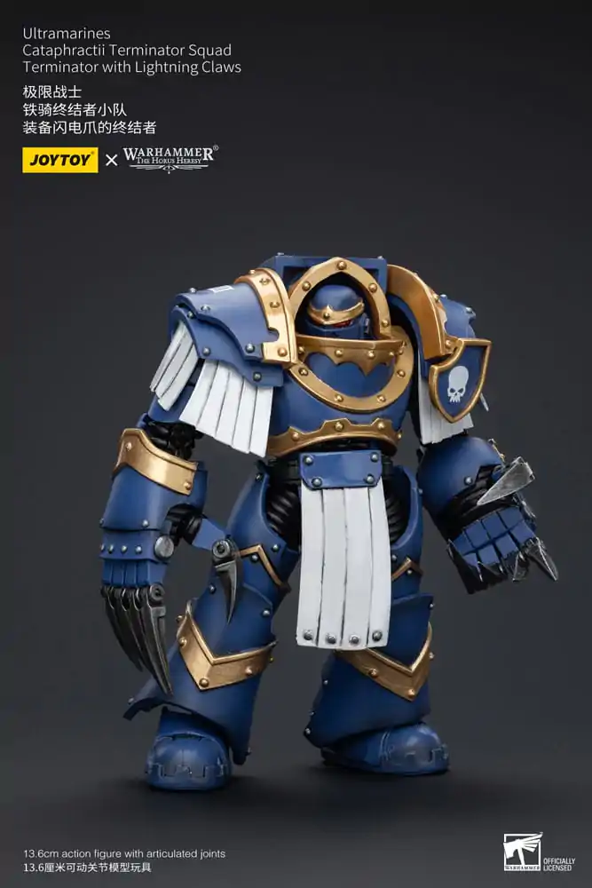 Warhammer The Horus Heresy 1/18 Ultramarines Cataphractii Terminator Squad Terminator Lightning Claws akciófigura 14 cm termékfotó