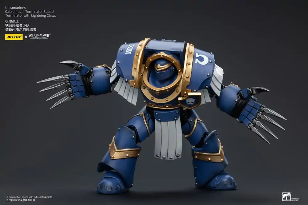 Warhammer The Horus Heresy 1/18 Ultramarines Cataphractii Terminator Squad Terminator Lightning Claws akciófigura 14 cm termékfotó