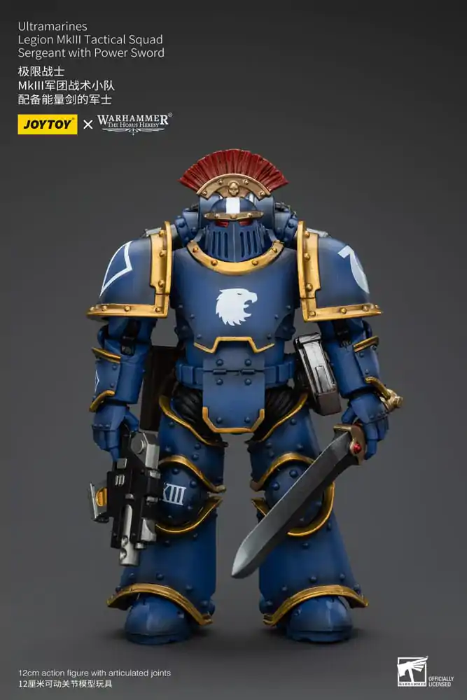 Warhammer The Horus Heresy 1/18 Ultramarines Legion MKIII Tactical Squad Sergeant with Power Sword akciófigura 12 cm termékfotó