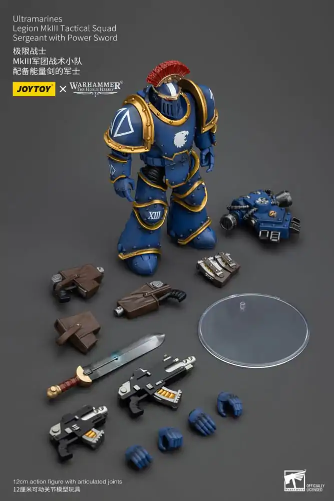 Warhammer The Horus Heresy 1/18 Ultramarines Legion MKIII Tactical Squad Sergeant with Power Sword akciófigura 12 cm termékfotó