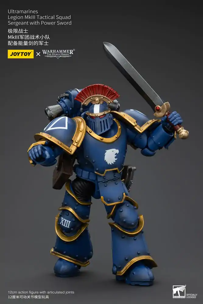 Warhammer The Horus Heresy 1/18 Ultramarines Legion MKIII Tactical Squad Sergeant with Power Sword akciófigura 12 cm termékfotó