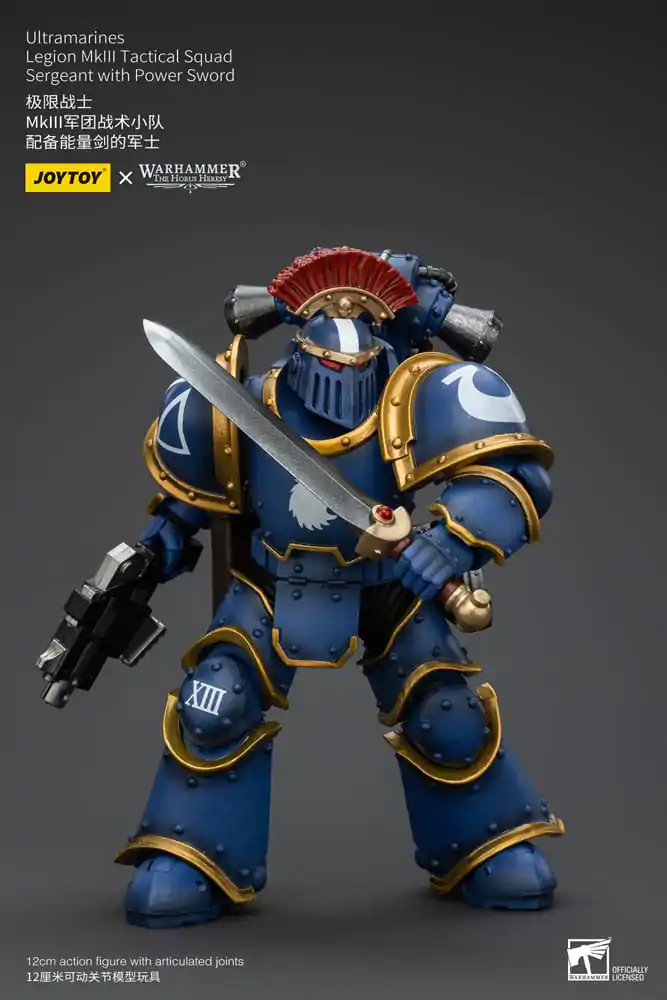 Warhammer The Horus Heresy 1/18 Ultramarines Legion MKIII Tactical Squad Sergeant with Power Sword akciófigura 12 cm termékfotó