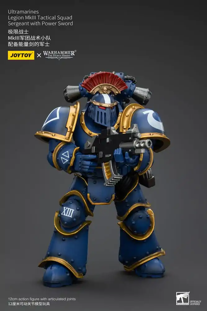 Warhammer The Horus Heresy 1/18 Ultramarines Legion MKIII Tactical Squad Sergeant with Power Sword akciófigura 12 cm termékfotó