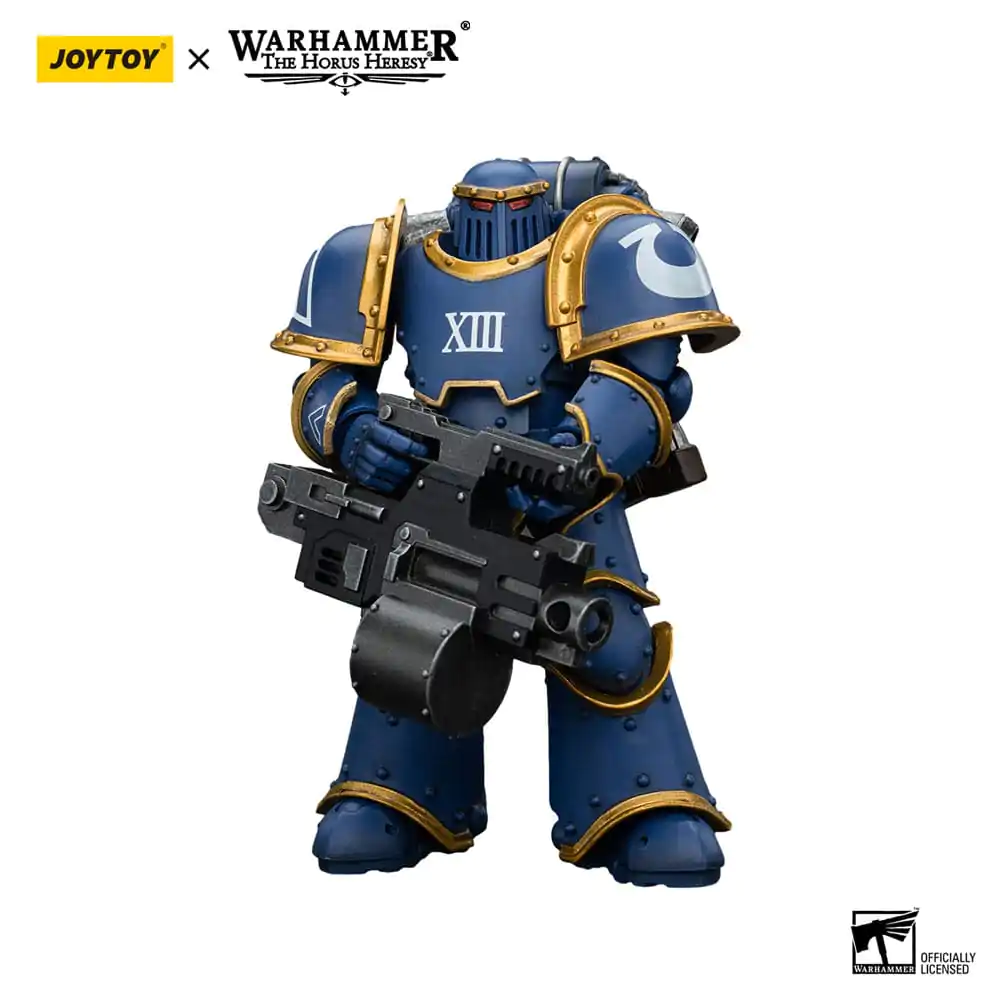 Warhammer The Horus Heresy 1/18 Ultramarines Legion MKIII Tactical Support Squad Legionary with Heavy Bolter akciófigura 12 cm termékfotó