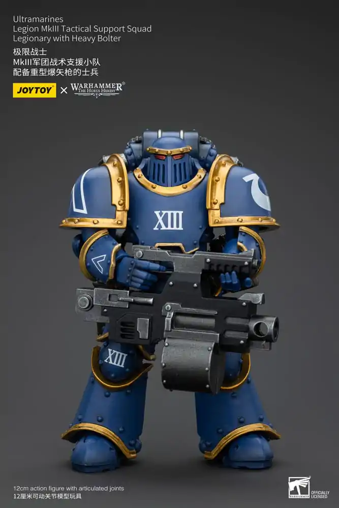 Warhammer The Horus Heresy 1/18 Ultramarines Legion MKIII Tactical Support Squad Legionary with Heavy Bolter akciófigura 12 cm termékfotó