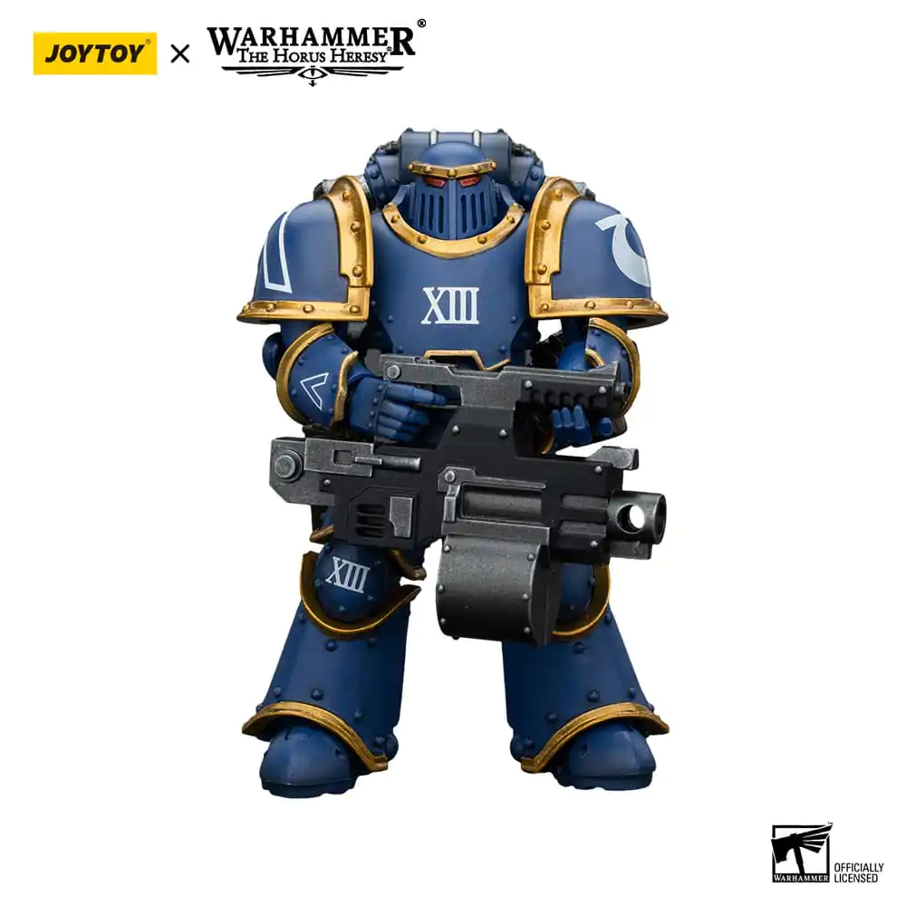 Warhammer The Horus Heresy 1/18 Ultramarines Legion MKIII Tactical Support Squad Legionary with Heavy Bolter akciófigura 12 cm termékfotó