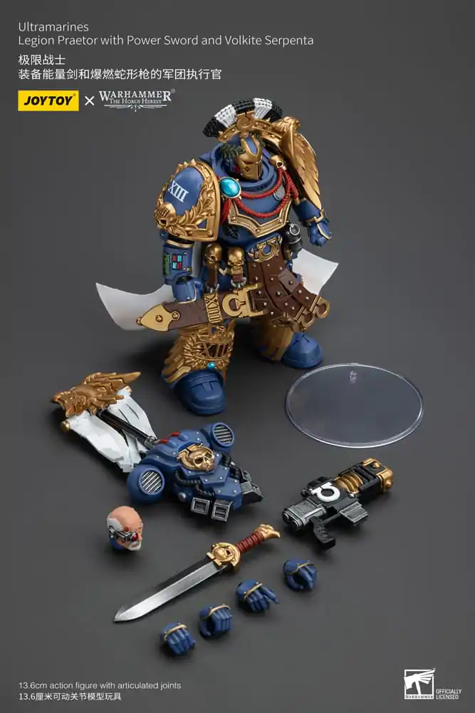 Warhammer The Horus Heresy 1/18 Ultramarines Legion Praetor with Power Sword and Volkite Serpenta akciófigura 12 cm termékfotó