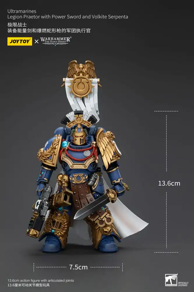 Warhammer The Horus Heresy 1/18 Ultramarines Legion Praetor with Power Sword and Volkite Serpenta akciófigura 12 cm termékfotó