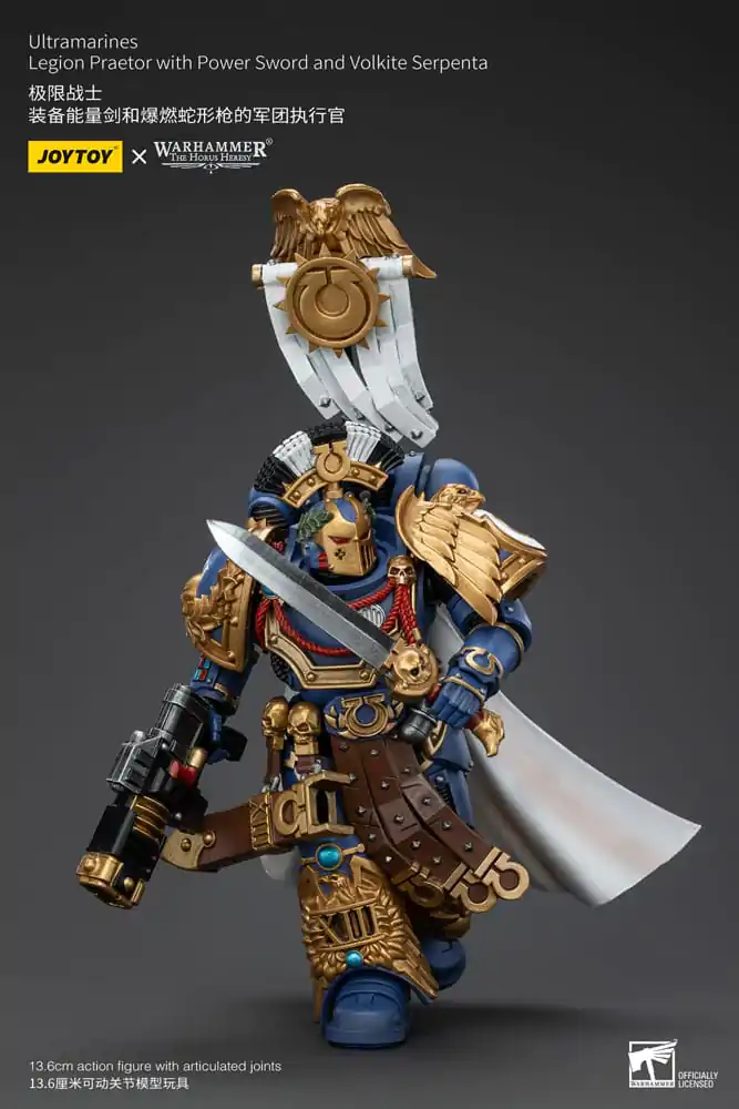 Warhammer The Horus Heresy 1/18 Ultramarines Legion Praetor with Power Sword and Volkite Serpenta akciófigura 12 cm termékfotó