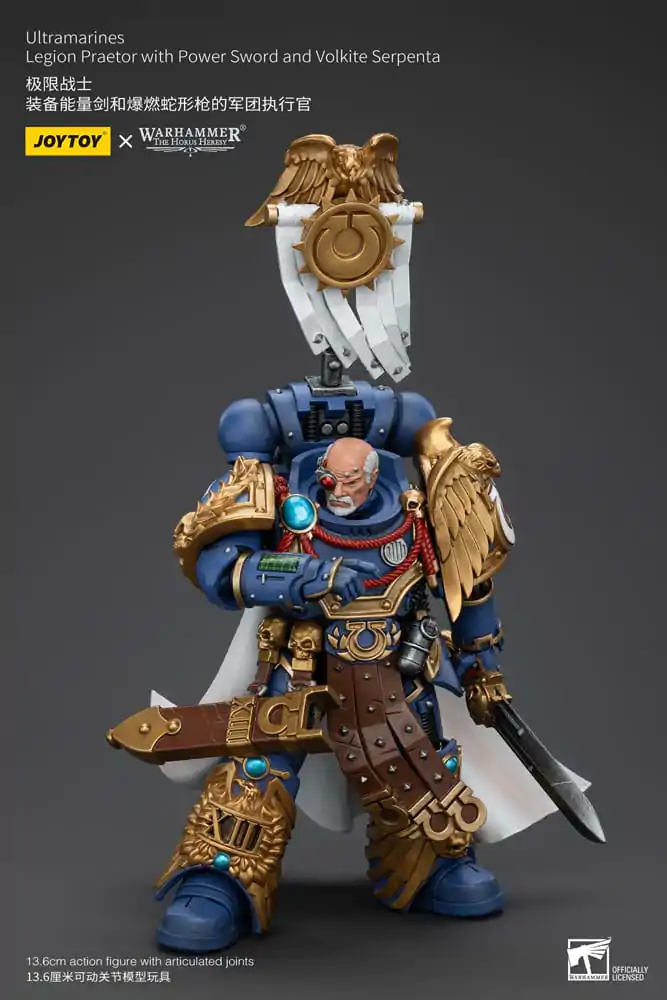 Warhammer The Horus Heresy 1/18 Ultramarines Legion Praetor with Power Sword and Volkite Serpenta akciófigura 12 cm termékfotó