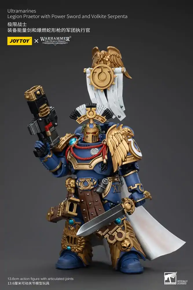 Warhammer The Horus Heresy 1/18 Ultramarines Legion Praetor with Power Sword and Volkite Serpenta akciófigura 12 cm termékfotó