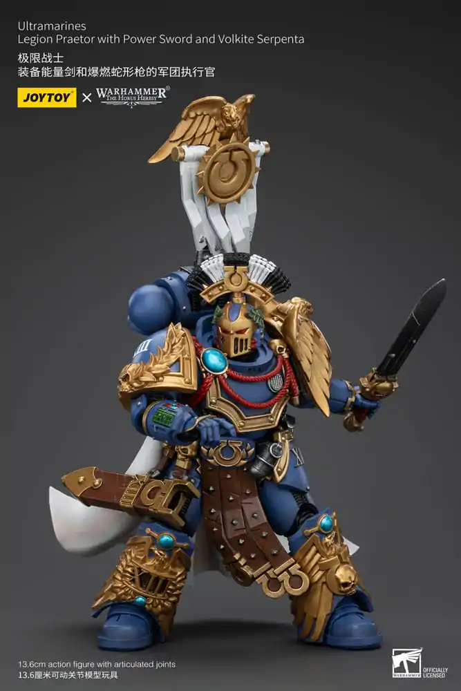 Warhammer The Horus Heresy 1/18 Ultramarines Legion Praetor with Power Sword and Volkite Serpenta akciófigura 12 cm termékfotó