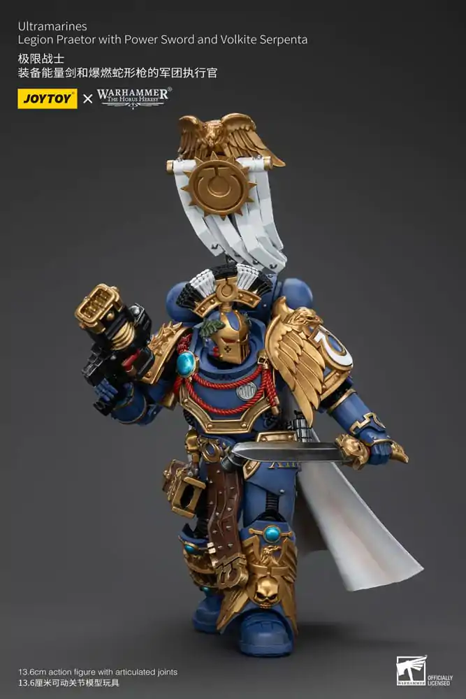 Warhammer The Horus Heresy 1/18 Ultramarines Legion Praetor with Power Sword and Volkite Serpenta akciófigura 12 cm termékfotó