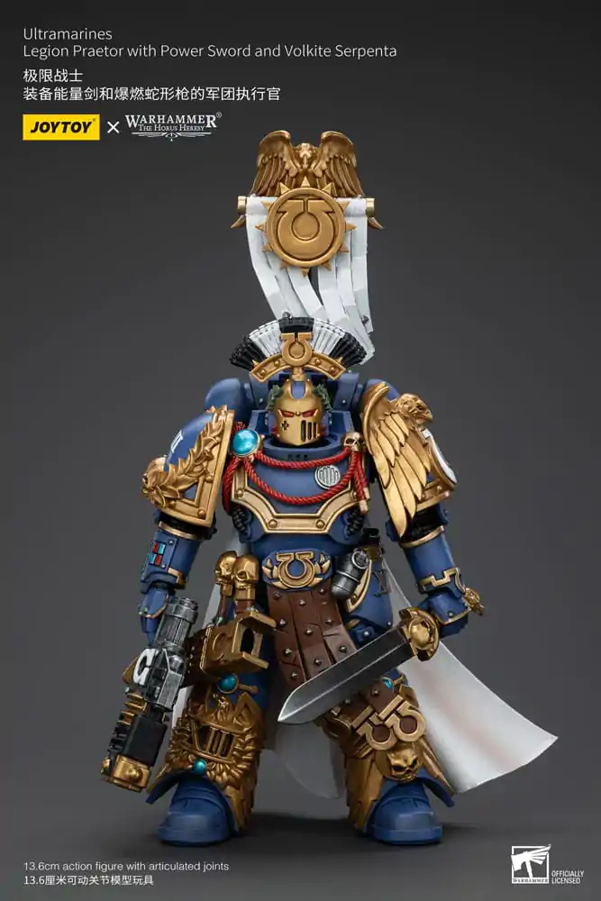 Warhammer The Horus Heresy 1/18 Ultramarines Legion Praetor with Power Sword and Volkite Serpenta akciófigura 12 cm termékfotó