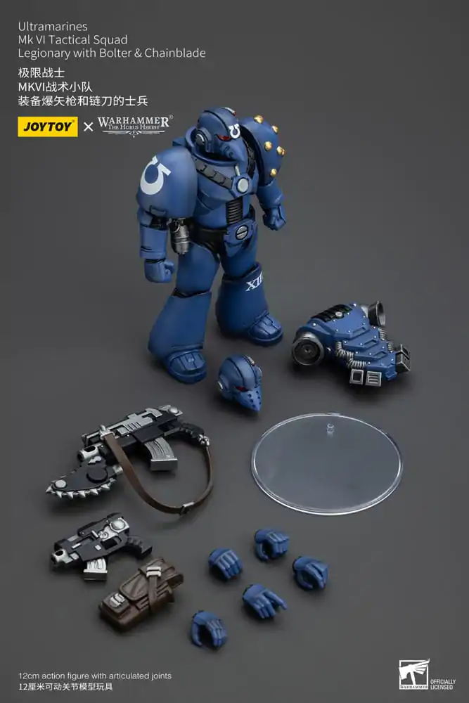 Warhammer The Horus Heresy 1/18 Ultramarines MK VI Tactical Squad Legionary with Bolter & Chainblade akciófigura 12 cm termékfotó