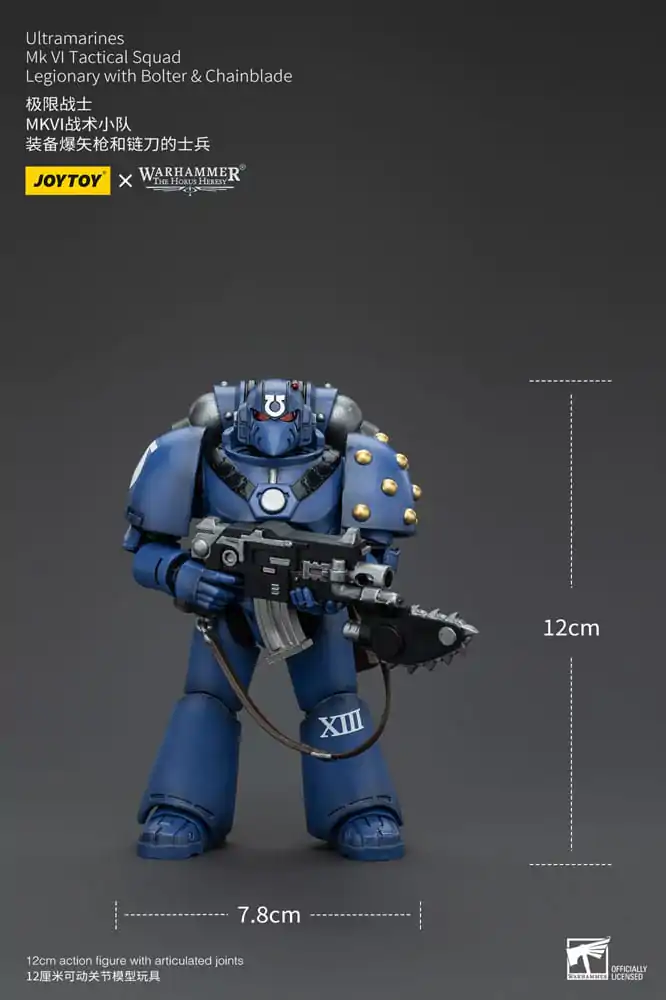 Warhammer The Horus Heresy 1/18 Ultramarines MK VI Tactical Squad Legionary with Bolter & Chainblade akciófigura 12 cm termékfotó