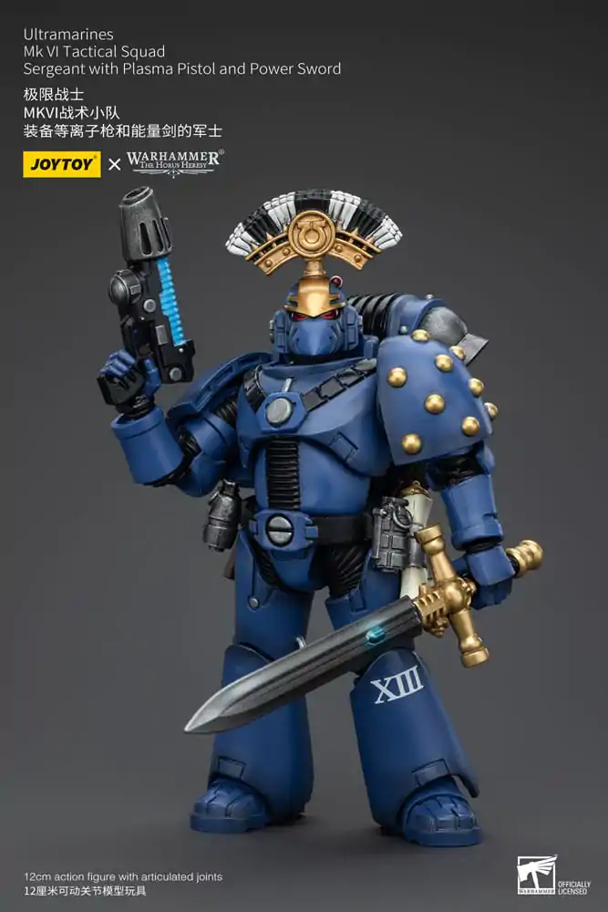 Warhammer The Horus Heresy 1/18 Ultramarines MK VI Tactical Squad Sergeant with Plasma Pistol and Power Sword akciófigura 12 cm termékfotó