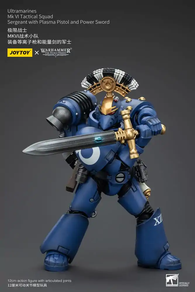 Warhammer The Horus Heresy 1/18 Ultramarines MK VI Tactical Squad Sergeant with Plasma Pistol and Power Sword akciófigura 12 cm termékfotó