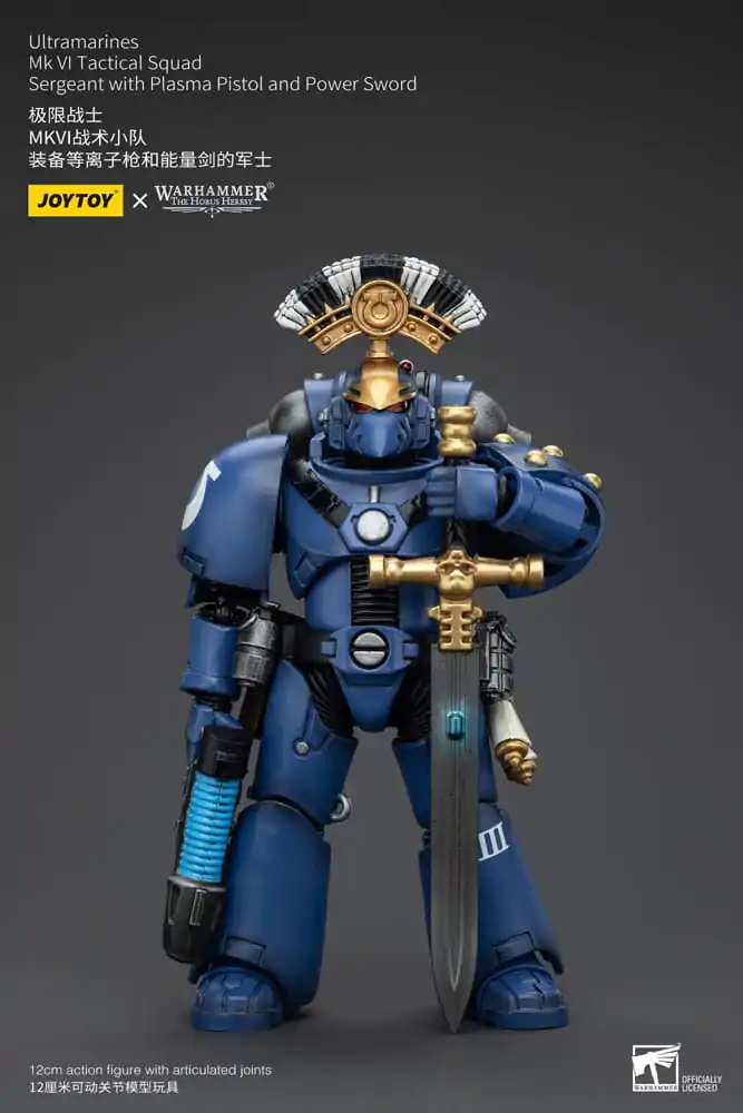 Warhammer The Horus Heresy 1/18 Ultramarines MK VI Tactical Squad Sergeant with Plasma Pistol and Power Sword akciófigura 12 cm termékfotó