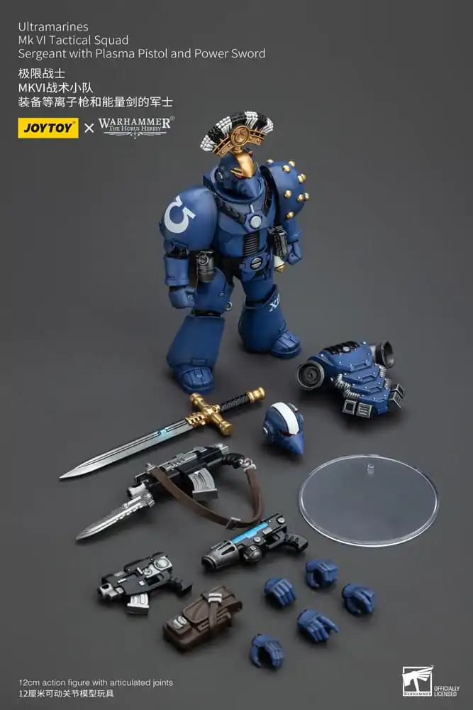 Warhammer The Horus Heresy 1/18 Ultramarines MK VI Tactical Squad Sergeant with Plasma Pistol and Power Sword akciófigura 12 cm termékfotó