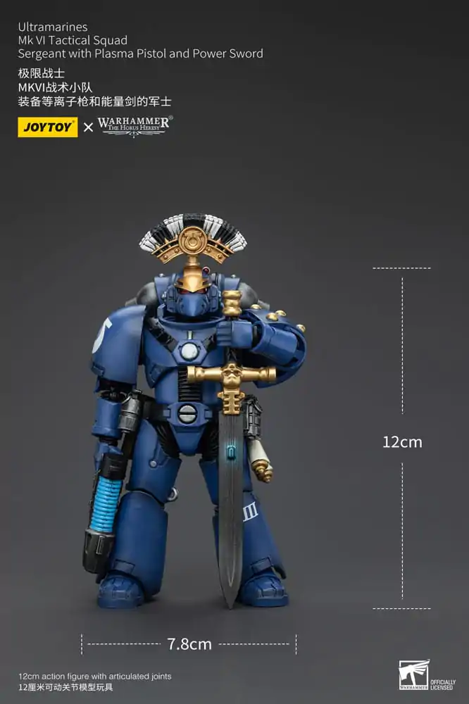 Warhammer The Horus Heresy 1/18 Ultramarines MK VI Tactical Squad Sergeant with Plasma Pistol and Power Sword akciófigura 12 cm termékfotó