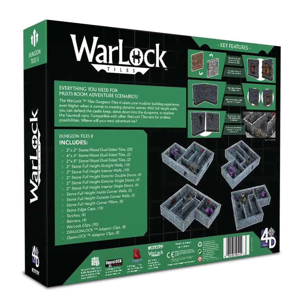WarLock Tiles: Dungeon Tiles II - Full Height Stone Walls termékfotó