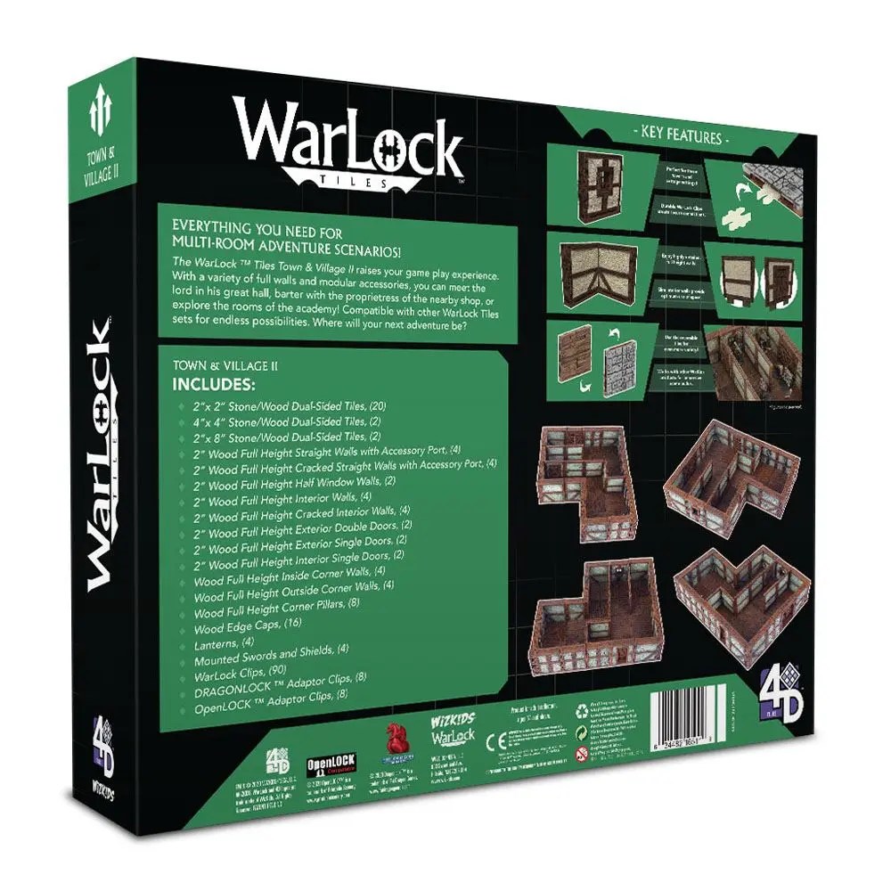 WarLock Tiles: Town &amp; Village II - Full Height Plaster Walls termékfotó