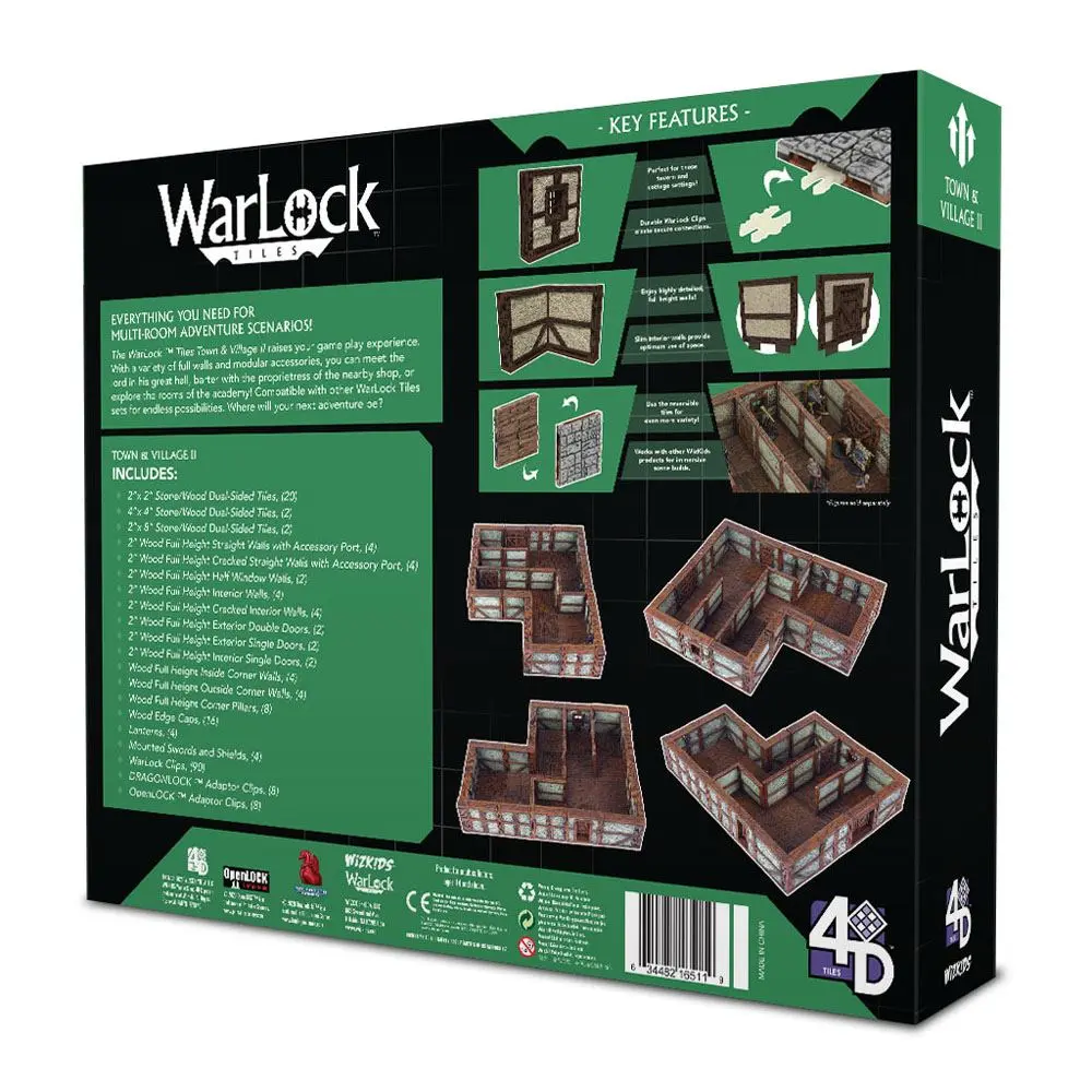 WarLock Tiles: Town &amp; Village II - Full Height Plaster Walls termékfotó