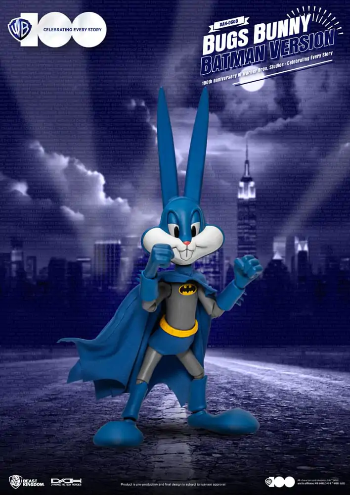 Warner Brothers Dynamic 8ction Heroes 1/9 100th Anniversary of Warner Bros. Studios Bugs Bunny Batman Ver. akciófigura 17 cm termékfotó