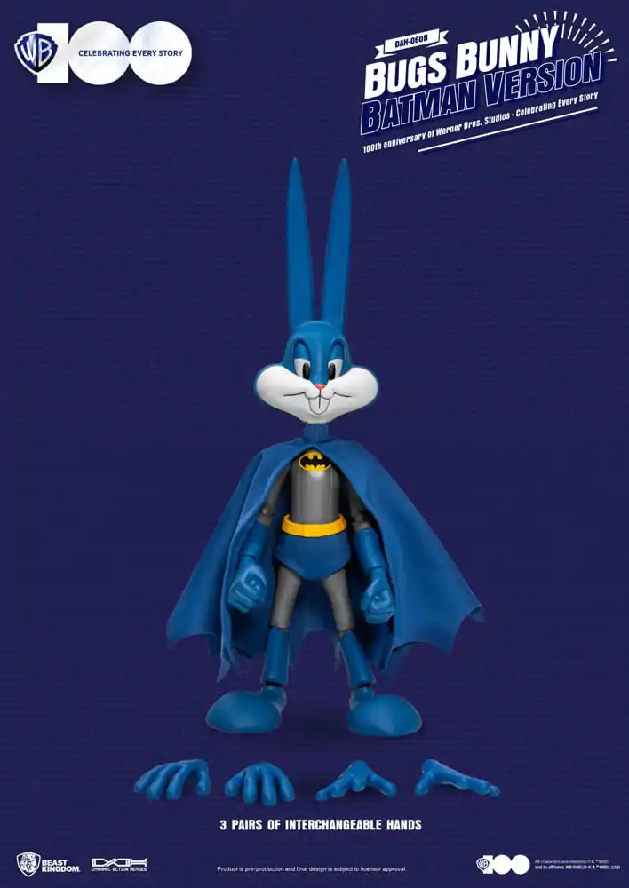 Warner Brothers Dynamic 8ction Heroes 1/9 100th Anniversary of Warner Bros. Studios Bugs Bunny Batman Ver. akciófigura 17 cm termékfotó