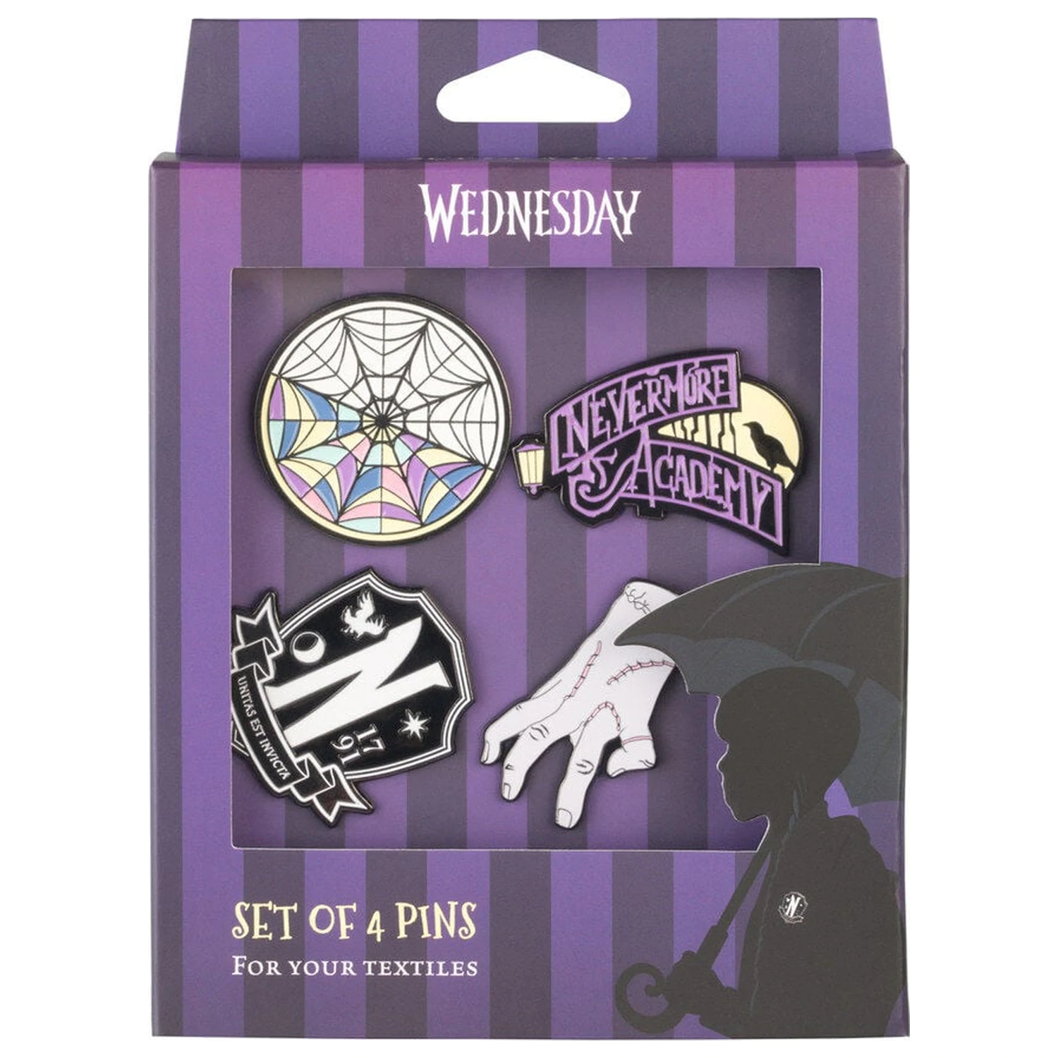 Wednesday 4 db-os kitűző csomag termékfotó