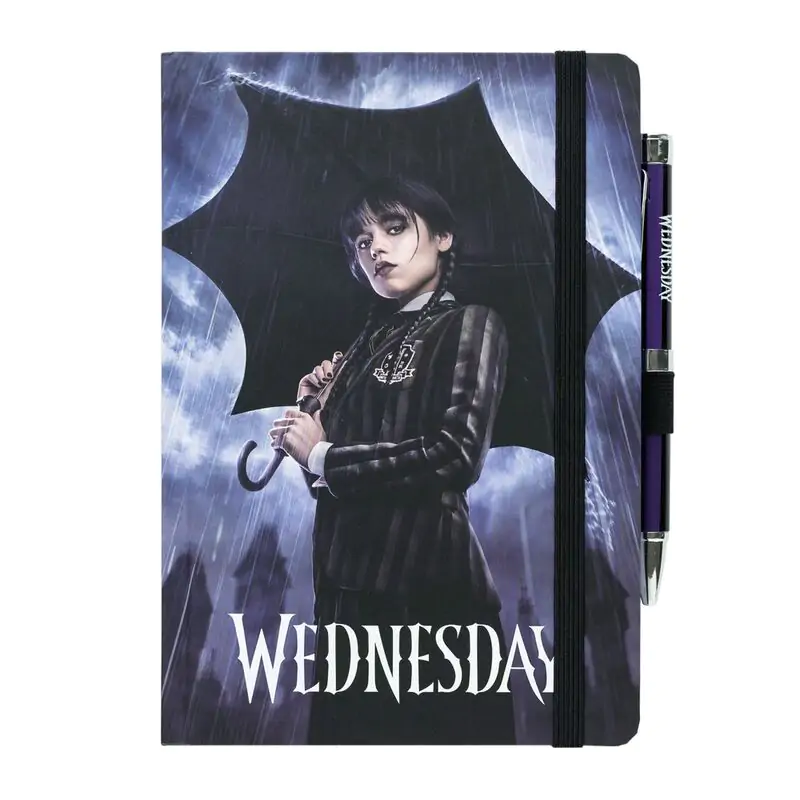 Wednesday Addams A5 jegyzetfüzet és projektoros toll termékfotó