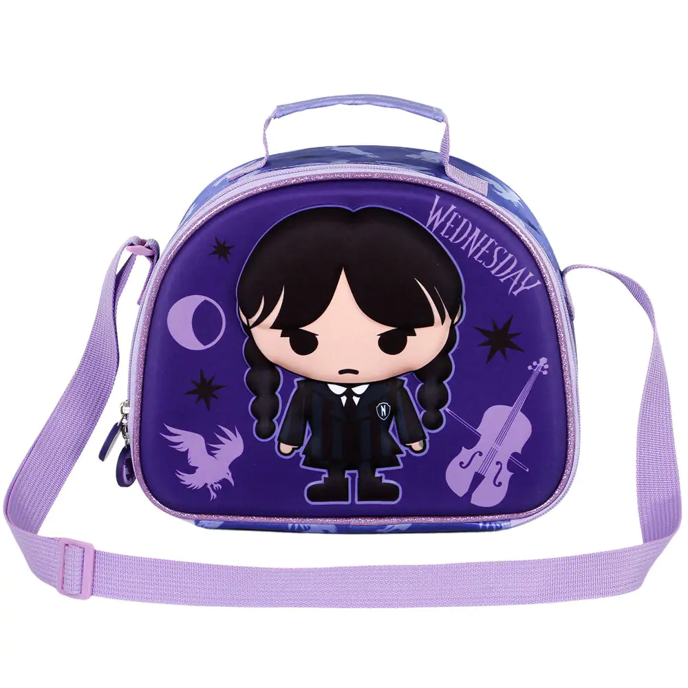 Wednesday chibi 3D uzsonnás táska termékfotó