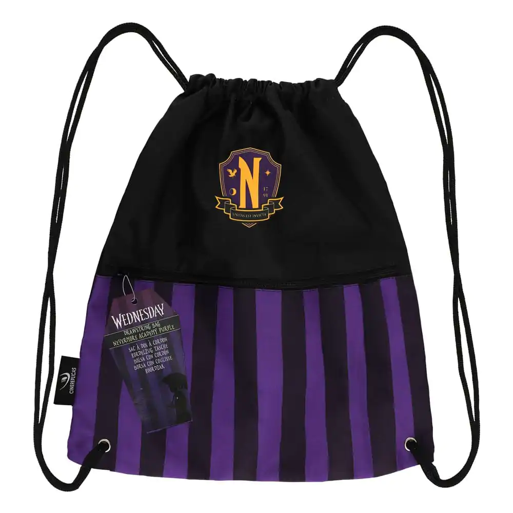 Wednesday Drawstring Bag Nevermore Academy Purple termékfotó