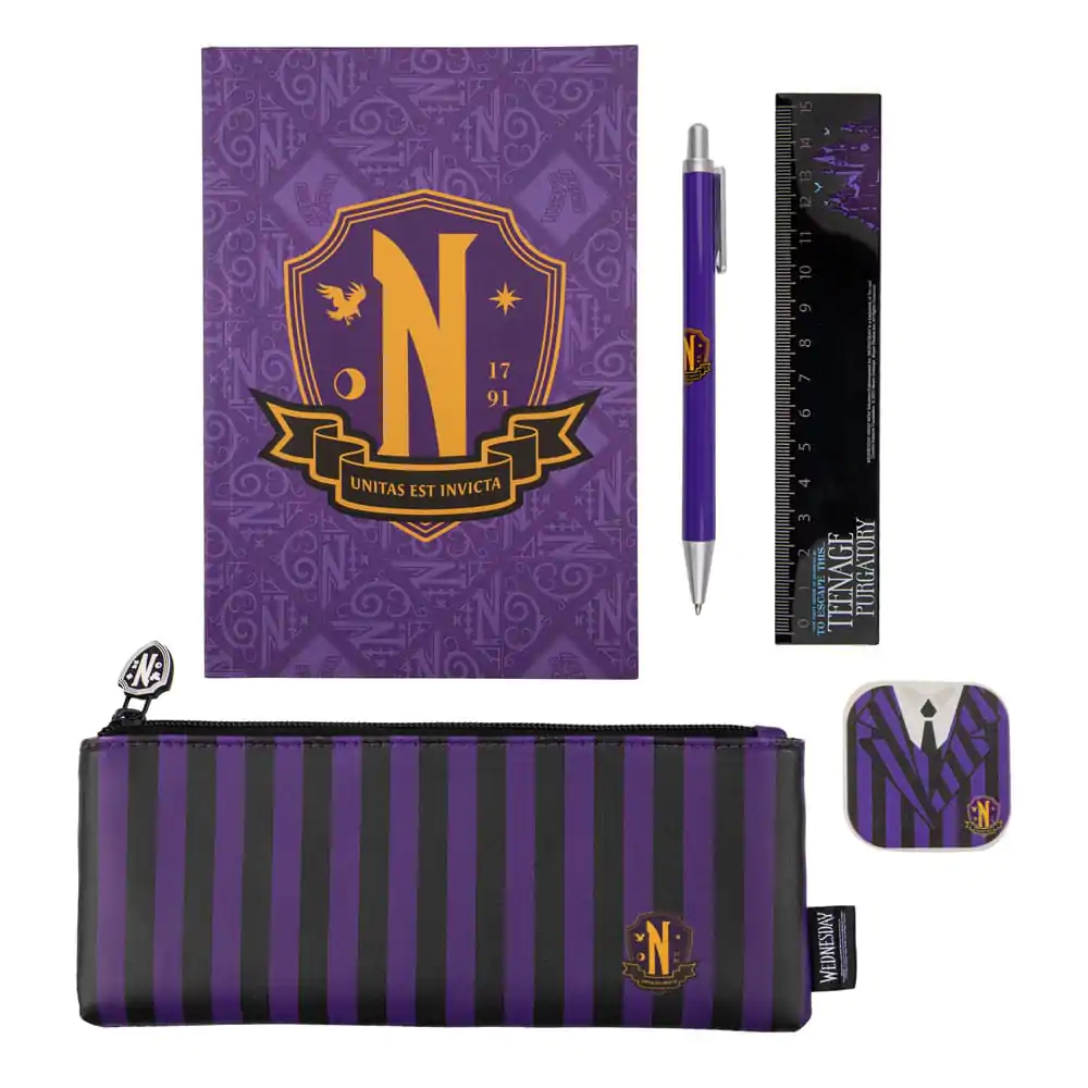 Wednesday 5-Piece Stationery Set Purple termékfotó