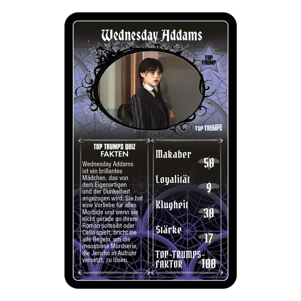 Wednesday Top Trumps német nyelvű kártyajáték termékfotó