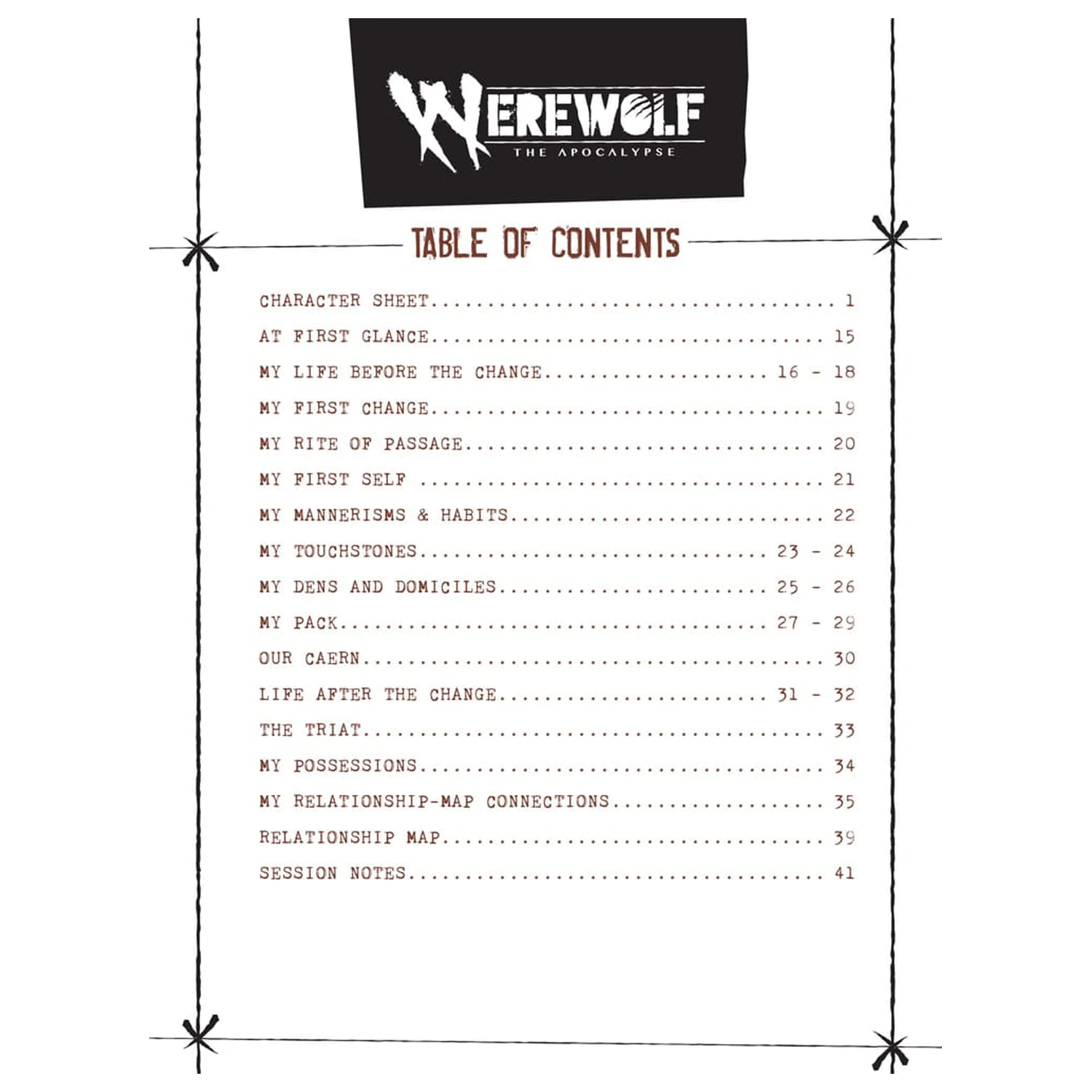 Werewolf: The Apocalypse 5th Edition RPG Journal Expanded Character Sheet Journal angol nyelvű termékfotó