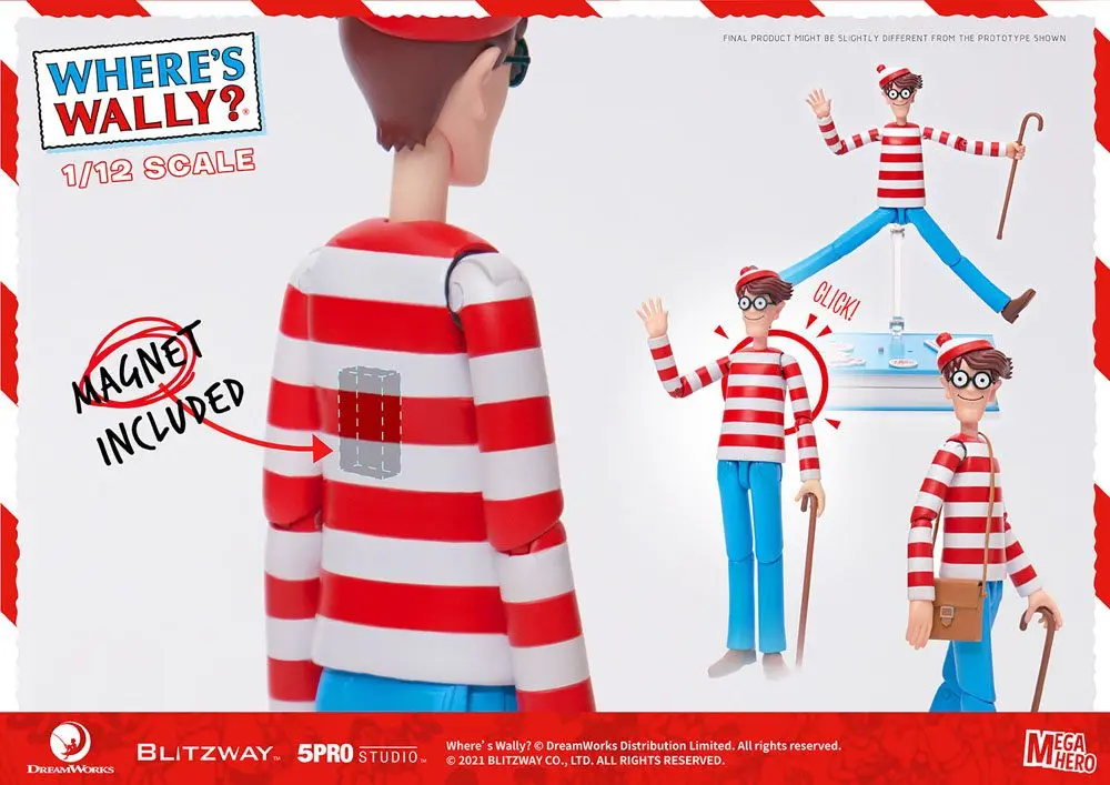 Where's Wally? Mega Hero 1/12 Wally akciófigura 17 cm termékfotó