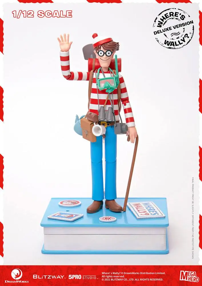Where's Wally? Mega Hero 1/12 Wally DX Version akciófigura 20 cm termékfotó