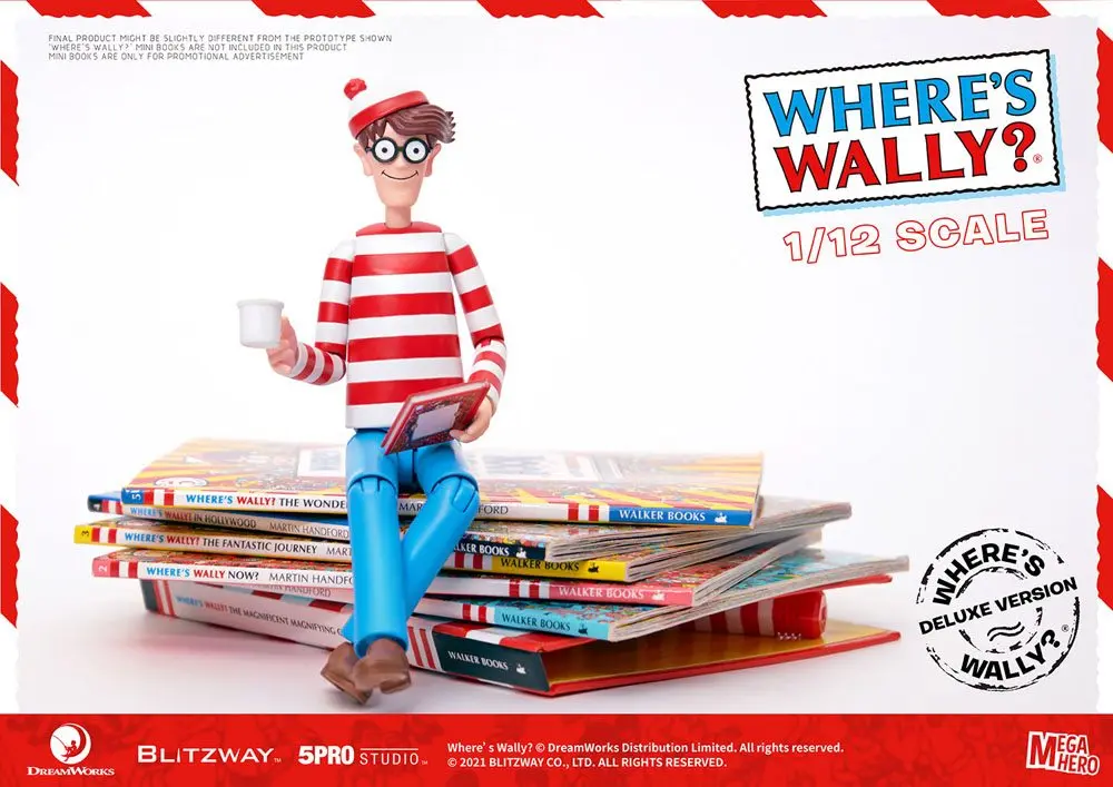 Where's Wally? Mega Hero 1/12 Wally DX Version akciófigura 20 cm termékfotó