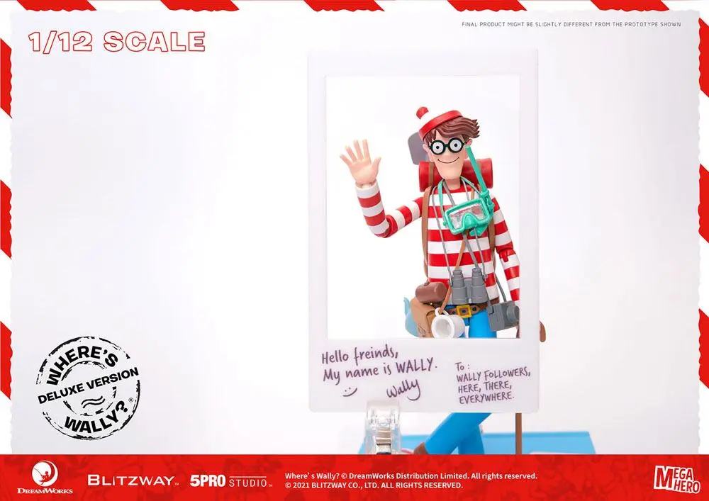 Where's Wally? Mega Hero 1/12 Wally DX Version akciófigura 20 cm termékfotó