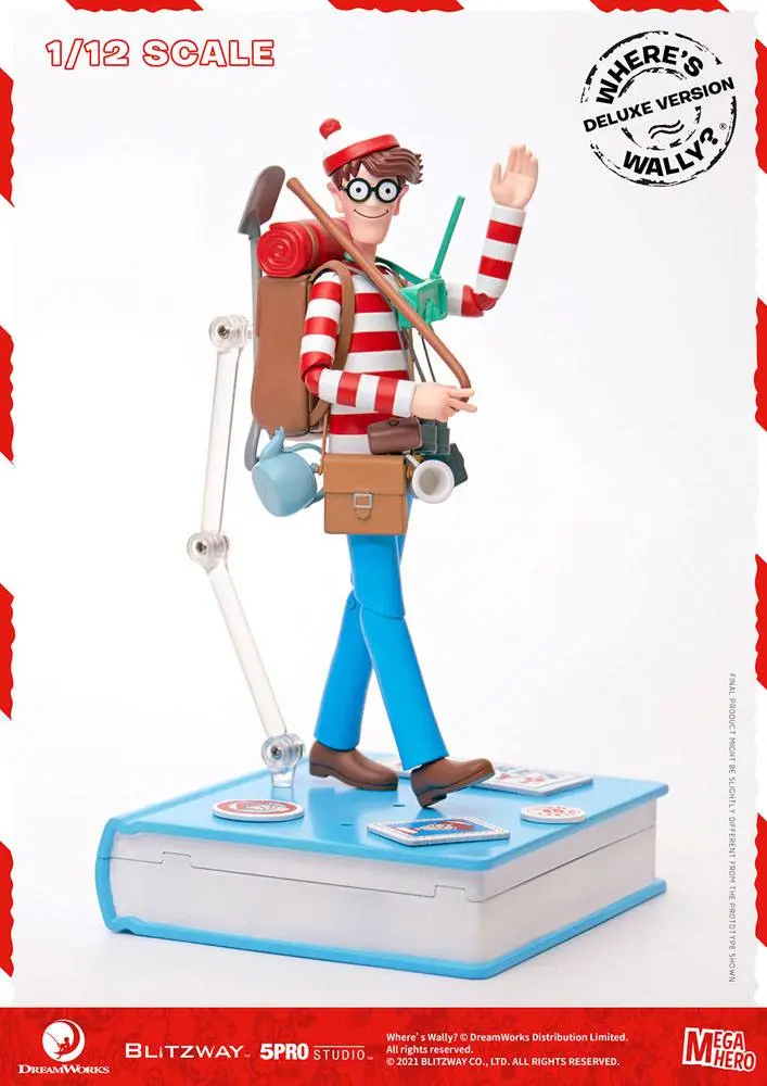 Where's Wally? Mega Hero 1/12 Wally DX Version akciófigura 20 cm termékfotó