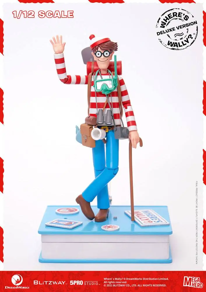 Where's Wally? Mega Hero 1/12 Wally DX Version akciófigura 20 cm termékfotó