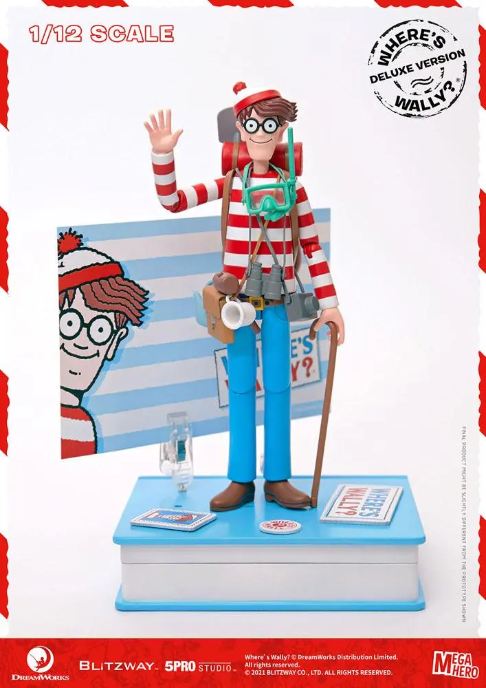 Where's Wally? Mega Hero 1/12 Wally DX Version akciófigura 20 cm termékfotó